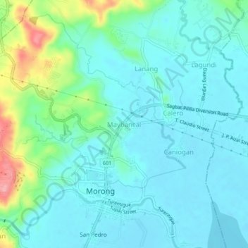 Mapa topográfico Maybancal, altitude, relevo