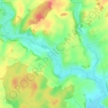 Mapa topográfico Roche, altitude, relevo