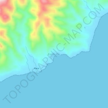 Mapa topográfico Karbubu, altitude, relevo