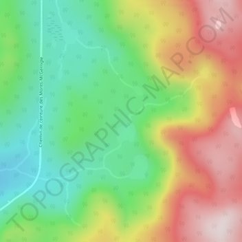 Mapa topográfico Lacs du Castor, altitude, relevo