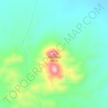 Mapa topográfico Dos Titos, altitude, relevo