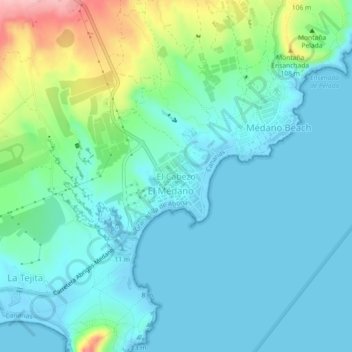 Mapa topográfico El Cabezo, altitude, relevo