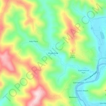 Mapa topográfico Monte Rosa, altitude, relevo