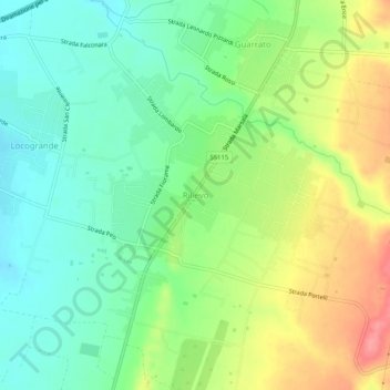 Mapa topográfico Rilievo, altitude, relevo