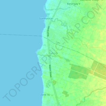 Mapa topográfico Bubog, altitude, relevo