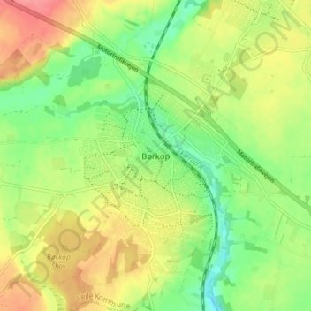 Mapa topográfico Børkop, altitude, relevo