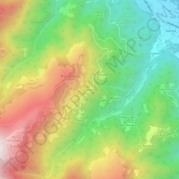 Mapa topográfico San Lorenzo, altitude, relevo