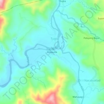 Mapa topográfico Alimpulos, altitude, relevo