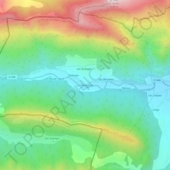 Mapa topográfico Le Passavour, altitude, relevo