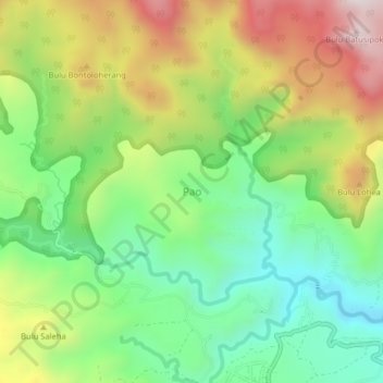 Mapa topográfico Pao, altitude, relevo