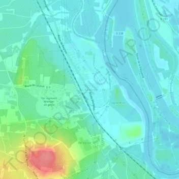 Mapa topográfico L'Ardoise, altitude, relevo
