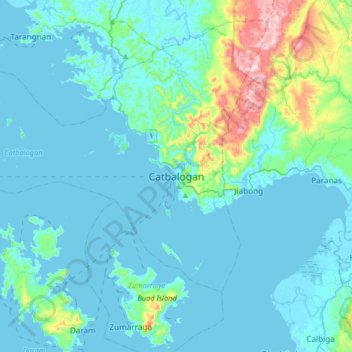 Mapa topográfico Catbalogan, altitude, relevo