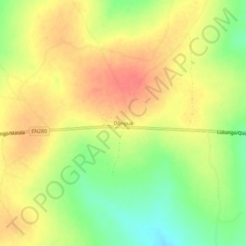 Mapa topográfico Dôngua, altitude, relevo