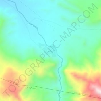 Mapa topográfico Iskandar, altitude, relevo