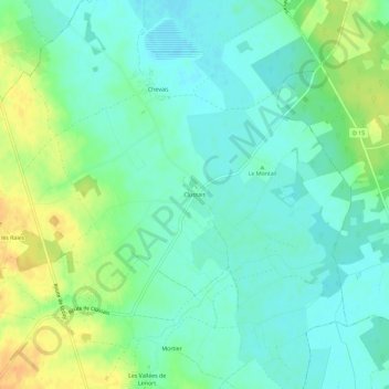 Mapa topográfico Clussais, altitude, relevo