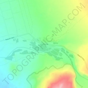 Mapa topográfico Los Choros, altitude, relevo