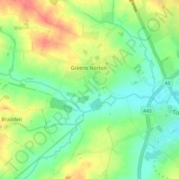 Mapa topográfico Bengal, altitude, relevo