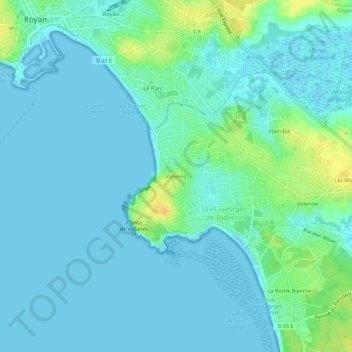 Mapa topográfico Vallières, altitude, relevo