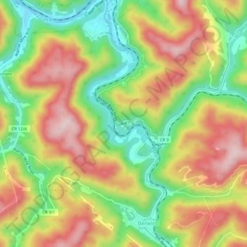 Mapa topográfico Rift, altitude, relevo