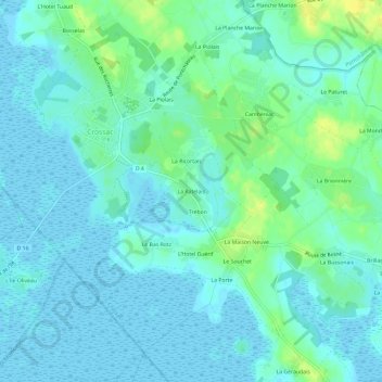 Mapa topográfico La Ratelais, altitude, relevo
