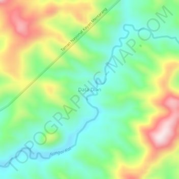 Mapa topográfico Data Dian, altitude, relevo