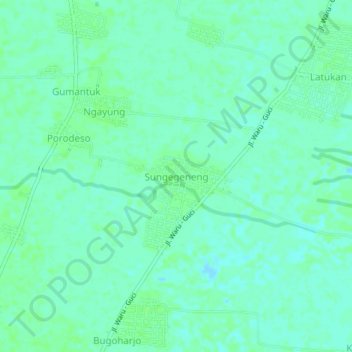 Mapa topográfico Sungegeneng, altitude, relevo