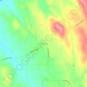 Mapa topográfico Loma Rica, altitude, relevo