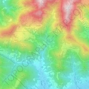 Mapa topográfico Burro, altitude, relevo