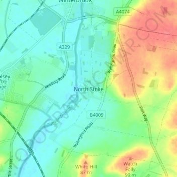Mapa topográfico North Stoke, altitude, relevo