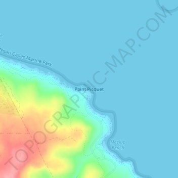 Mapa topográfico Point Picquet, altitude, relevo