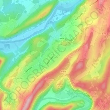 Mapa topográfico Busy, altitude, relevo