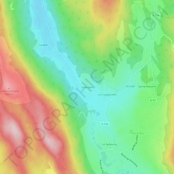 Mapa topográfico Gros-Jean, altitude, relevo