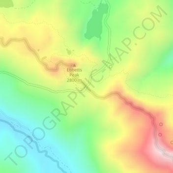 Mapa topográfico Ebbetts Pass, altitude, relevo