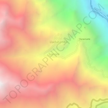 Mapa topográfico Soccoro, altitude, relevo