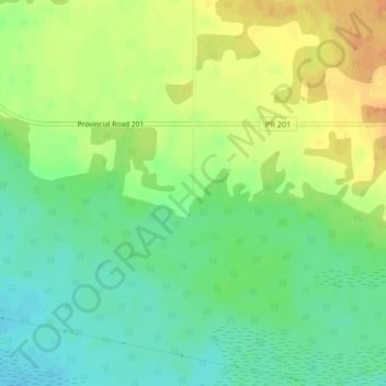 Mapa topográfico Menisino, altitude, relevo