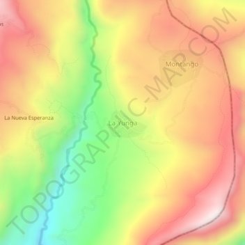 Mapa topográfico La Yunga, altitude, relevo