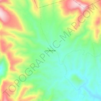 Mapa topográfico Las Perdices, altitude, relevo