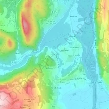 Mapa topográfico Les Mures, altitude, relevo