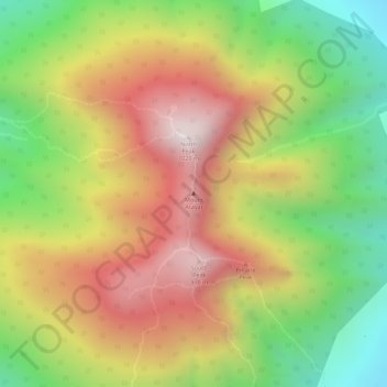 Mapa topográfico Mount Arayat, altitude, relevo