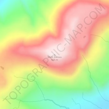 Mapa topográfico Mont Bureau, altitude, relevo