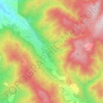 Mapa topográfico Castello di Cintoia, altitude, relevo