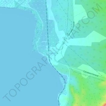 Mapa topográfico Glorieta, altitude, relevo