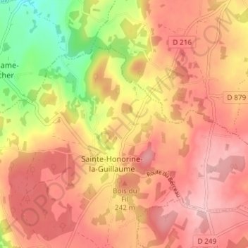 Mapa topográfico La Dandière, altitude, relevo