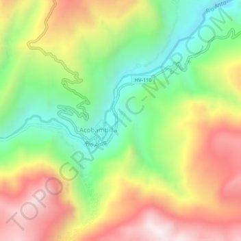 Mapa topográfico Santa Rosa, altitude, relevo