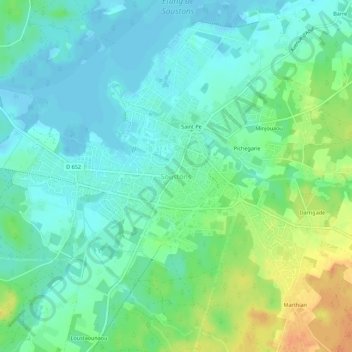Mapa topográfico Soustons, altitude, relevo