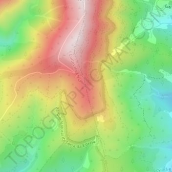 Mapa topográfico Alto dos Livros, altitude, relevo