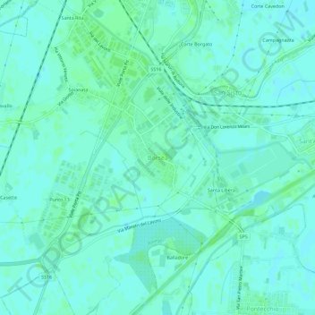 Mapa topográfico Borsea, altitude, relevo