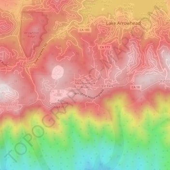 Mapa topográfico Meadowbrook Woods, altitude, relevo