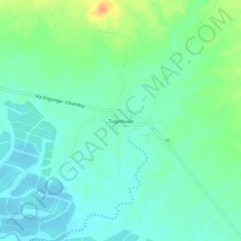 Mapa topográfico Tugaduaja, altitude, relevo