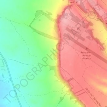 Mapa topográfico Vitales, altitude, relevo